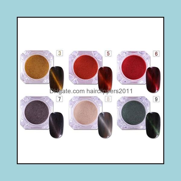 

nail glitter art & salon health beauty born pretty 6 boxes 3d cat eye powder magic mirror dust uv gel polish magnetic pigment drop delivery, Silver;gold