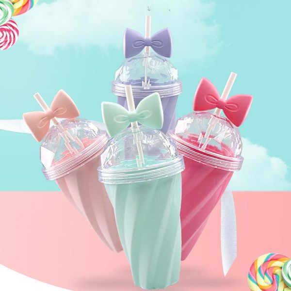 

water bottles little fresh lovely candy color plastic bottle butterfly knot girl for outdoor walking portable