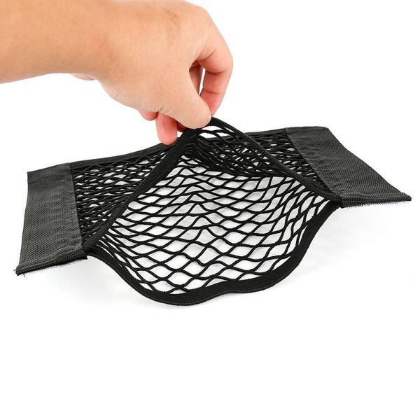 

car organizer double-layer net bag trunk box storage mesh styling luggage holder sticker pocket elastic