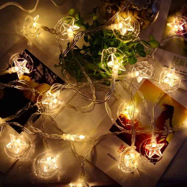 

star battery moon color decorative led star lamp string