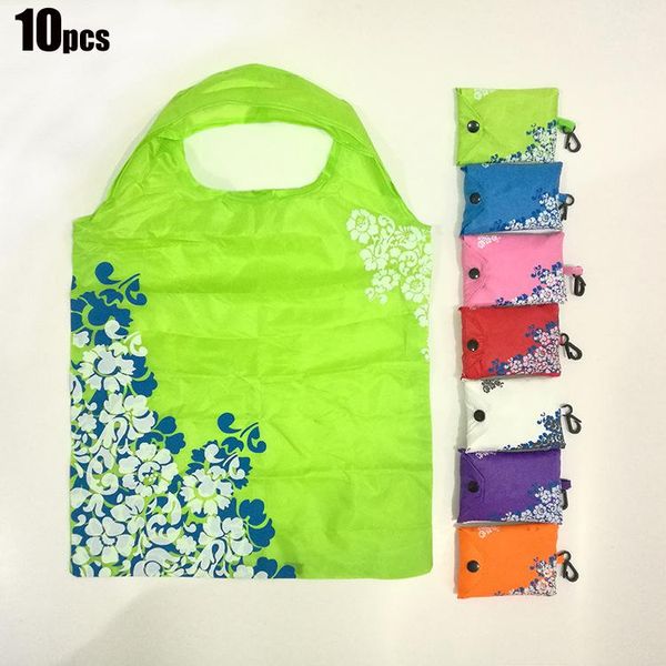 

gift wrap 10pcs high-quality oxford fabric foldable shopping bag portable eco-friendly grocery bags daily reusable tote