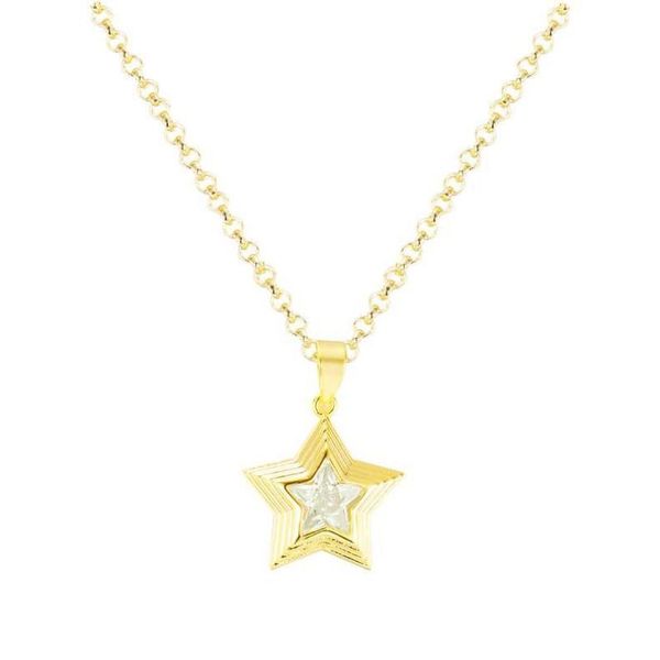 

pendant necklaces fashionable star paragraphs necklace set zircon clavicle chain ins lady sweater girl out of the street, Silver