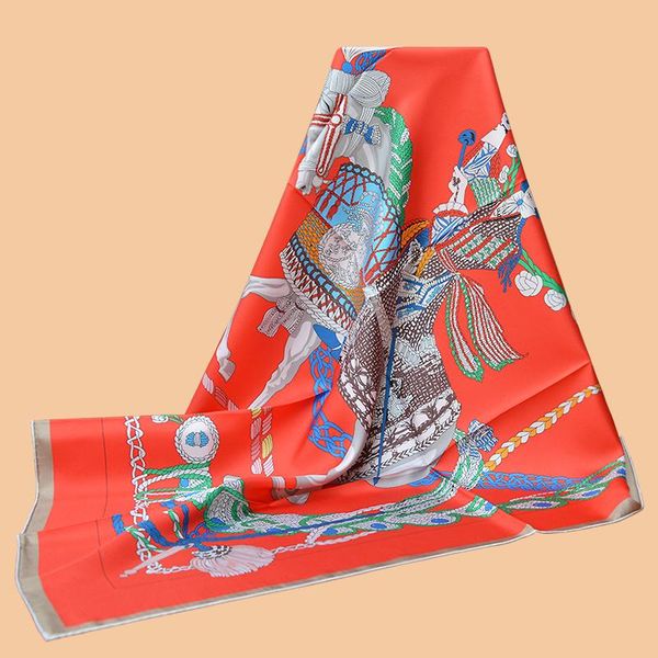 

scarves huajun 2 store|| festive and dazzling "le timbalier" 90 silk square scarf twill inkjet hand-curled small quantity, Blue;gray