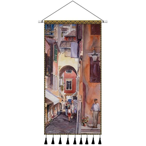 

tapestries nordic ocean tapestry art painting landscape wall hanging tassel accessories adornos para cuarto room decor de50gt