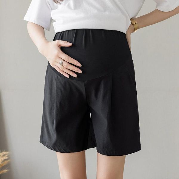 

maternity bottoms casual shorts summer thin belly lift pants loose fashion trendy mom, White