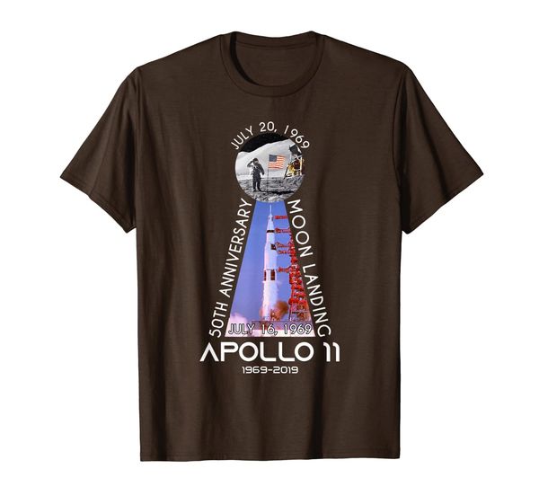

apollo 11 50th anniversary moon landing july 20 1969 - 2019 t-shirt, White;black