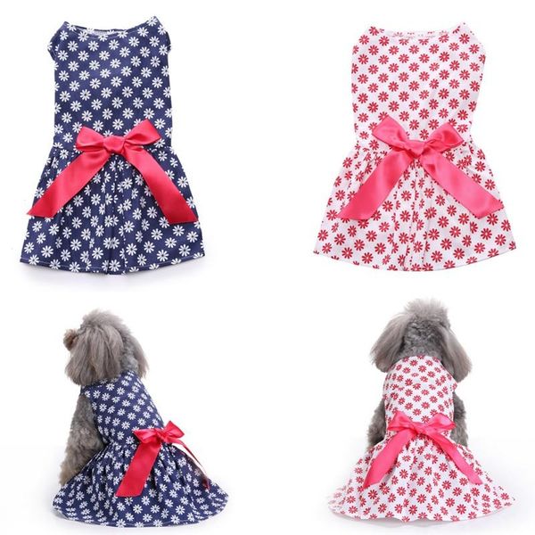 

dog apparel small pet floral wedding tutu dress princess lace bow skirt clothes arrive 2021