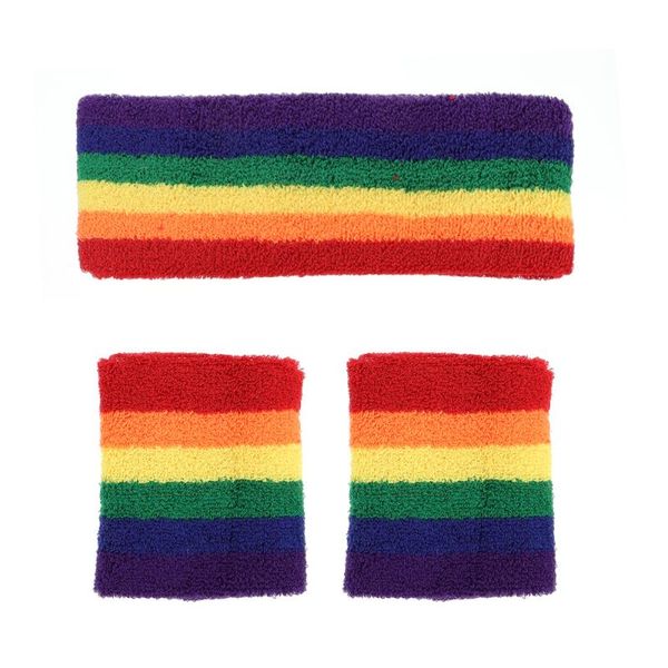 

sweatband 1 set of headband sport wristband sweat-absorbent hairband basketball, Yellow;black