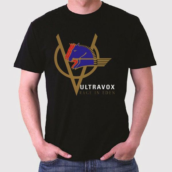 

ULTRAVOX Rage in Eden Wave Logo Men's Black T-Shirt Size S to 3XL, White;black