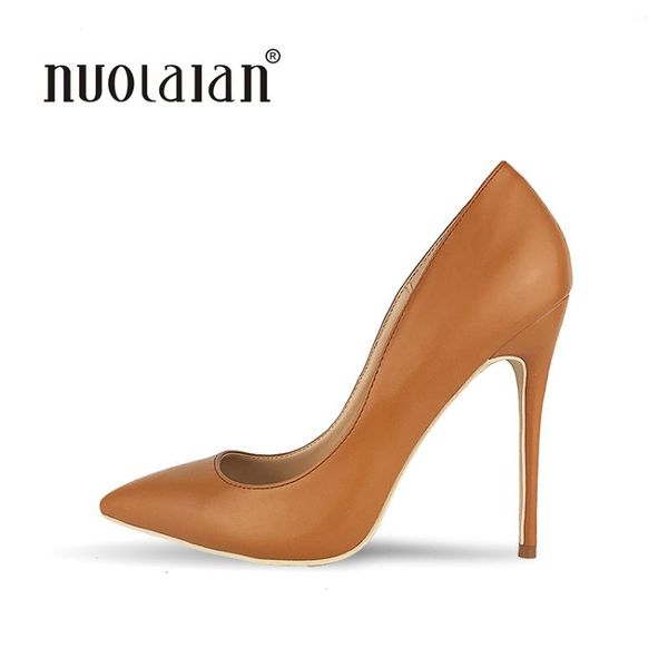

high heels shoes brown color women pumps pointed toe dress, Black