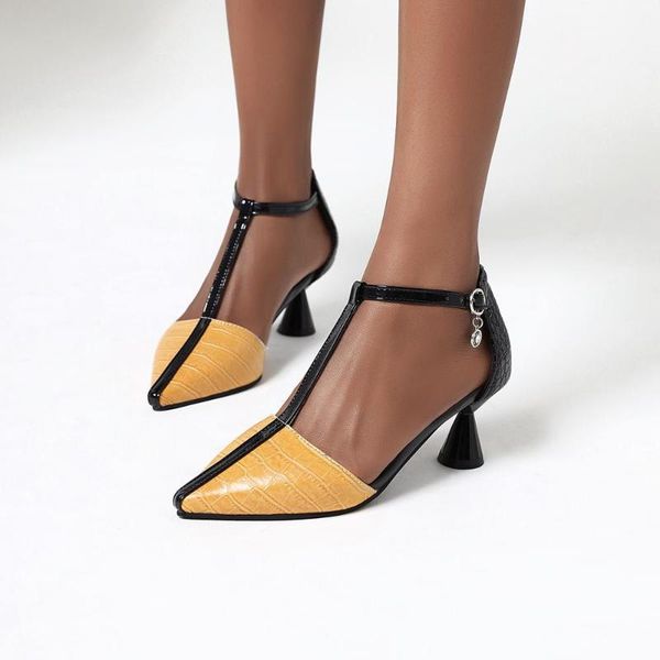 

spring hollow thin sandals high-heeled shallow mouth pointed pumps shoes women female high heels large size 32-48, Black