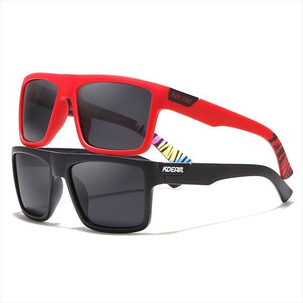 

kdeam straight ine rectangle polarized sunglasses men brands signature sun glasses sport shades includes protective case, White;black