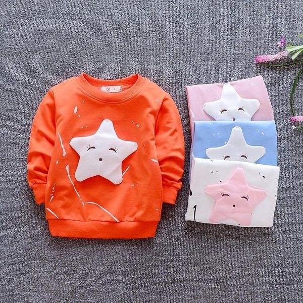 

kids sweatshirts baby boys girls hoodie clothes toddler clothing infant cotton t shirt round neck bottoming, Blue