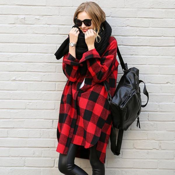 

manubeau vintage black red plaid blouse women casual long sleeve shirt ladies autumn female cardigan clothes women's blouses & shirts, White