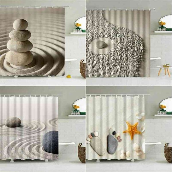 Desert Stone Duschvorhang kreatives Modellierungsmuster Badezimmer Vorhänge wasserdichte Polyester Stoffbad Bildschirm Home Dekoration 210915
