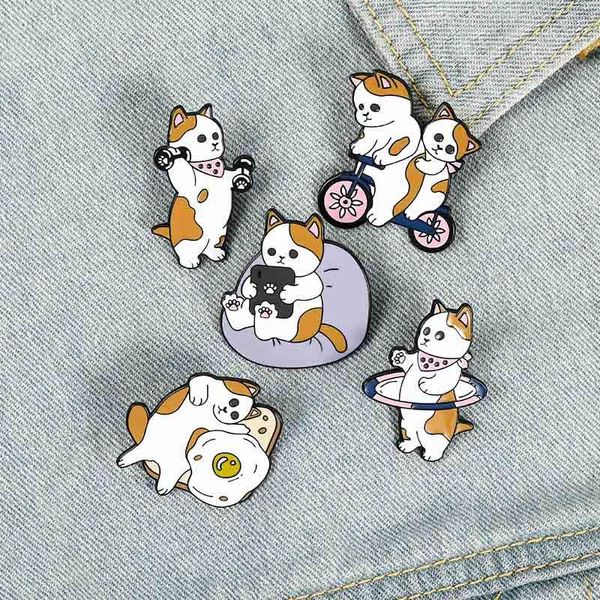 

pins, brooches cute cartoon animal fitness sport puppy brooch bag clothes backpack lapel enamel pin badges dog jewelry gifts for friends wom, Gray