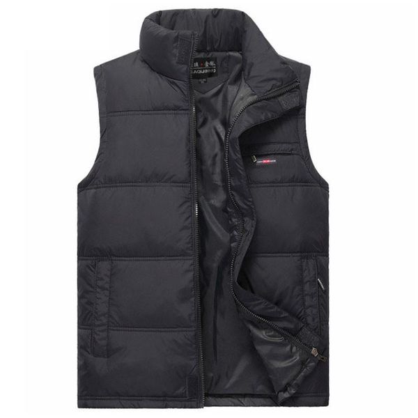 

men's vests male autumn winter thicken cotton warm casual suit sleeveless vest coat men down dress waistcoat, Black;white