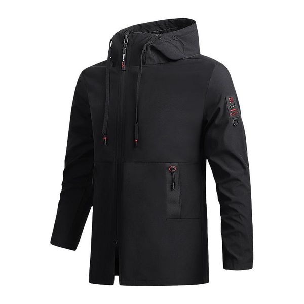 

men's jackets autumn men coat fashion jacket mid-length windbreake outdoor travel casual coats zip cardigan homme clothing m-5xl, Black;brown