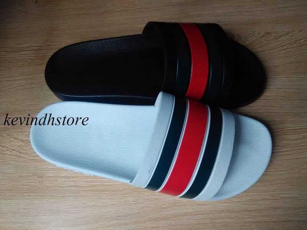 

sandals slippersslide fashion black rubber mens stripes print slippers summer outdoor beach flip flops size euro 40-45luxurys designers zlyz