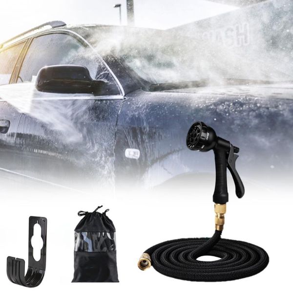 

with spray gun 25ft-100ft garden hose pipe expandable flexible extensible water magic for car wash stretch watering equipments