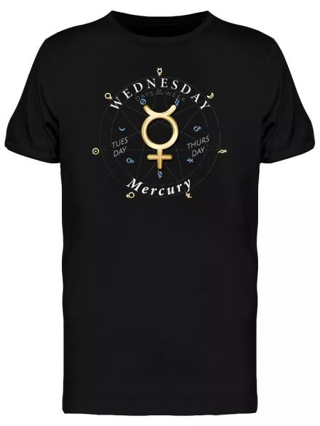 

wednesday sign mercury graphic tee men's -image by shutterstock, White;black