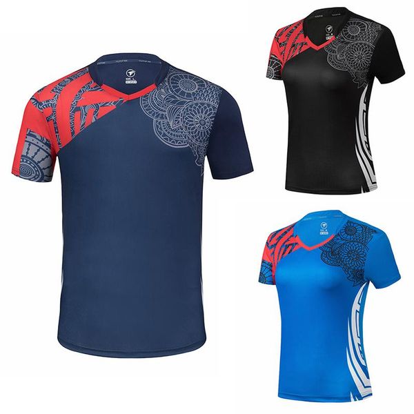 

running jerseys sport shirts men quick-dry women gym t badminton ,table tennis sleeve sports shirt, Black;blue