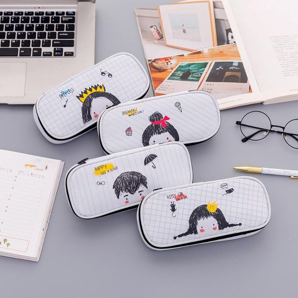 

pencil bags korean stationery creative student bag cartoon large capacity box