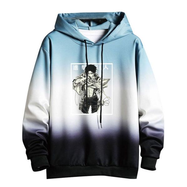 

men's hoodies & sweatshirts 2021 anime attack on titan 3d print sweatshirt men fashion streetwear hoodie haraeras hip hop clothing, Black