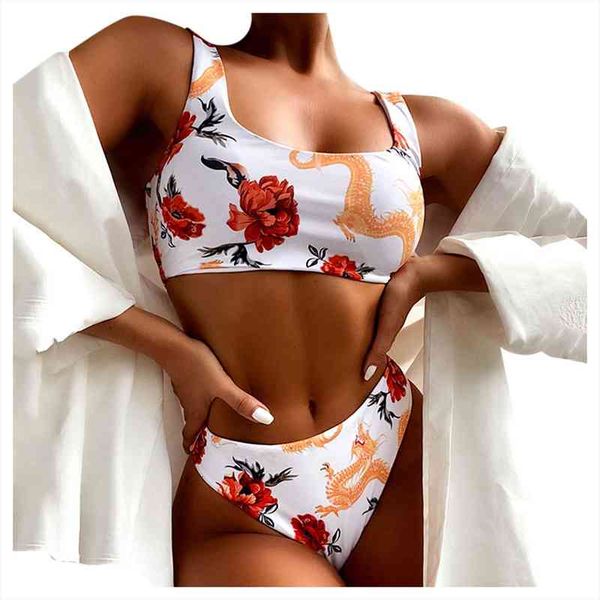 

40 women floral swimsuit push-up padded bandage bathing bikinis set swimwear bather beachwear, White;black