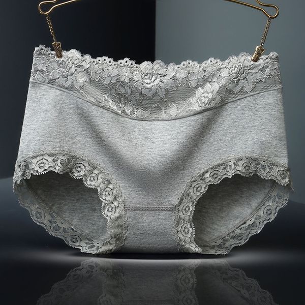 

middle waist cotton lace traceless women's underwear, Black;pink