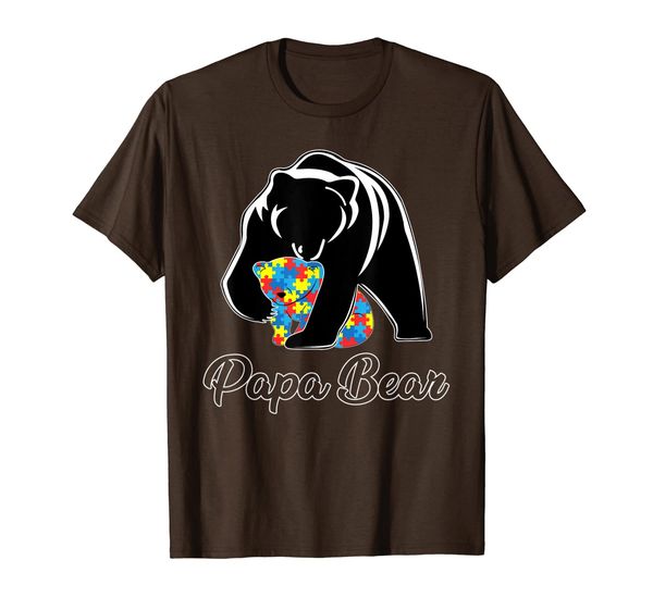 

mens papa bear autism awareness t-shirt autism family gifts, White;black