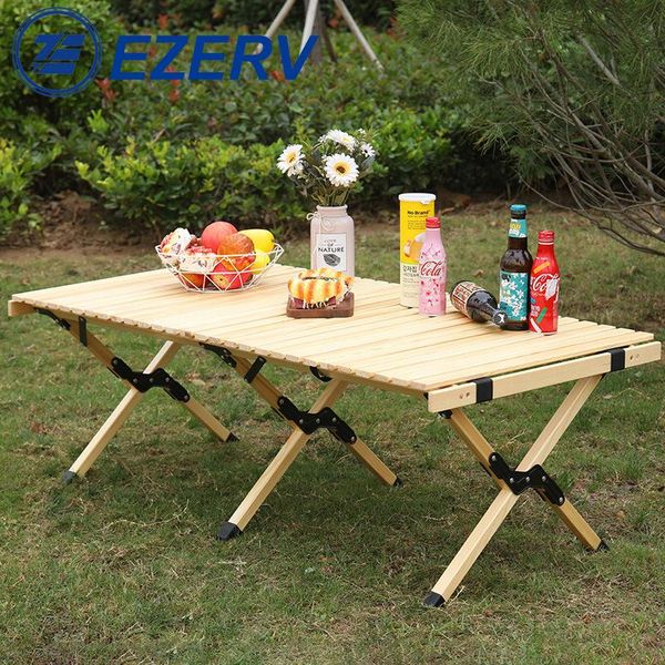 

outdoor folding wood table camping portable foldable picnic roll wooden picnic,camp,travel,garden bbq rv accessories atv parts