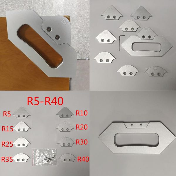 

professional hand tool sets 7 in 1 r5-r40 router table corner jig radius chamfer profile kits for woodworking engraving trimming machine