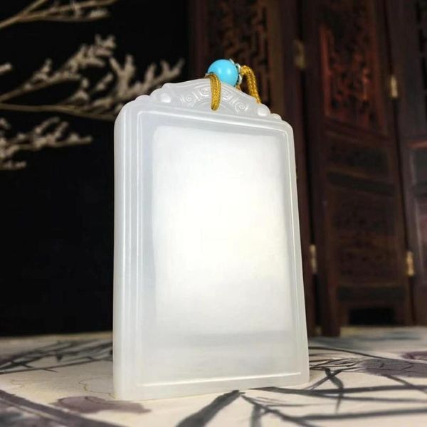 

lockets j36#hetian jade white pendant, anpeace, Silver