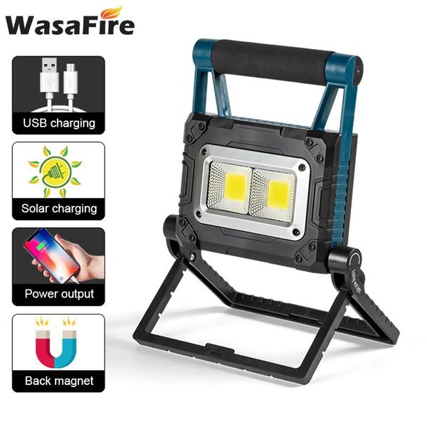 

usb+solar charging portable work light solar camping lamp with magnet led for outdoor car repair lanterns