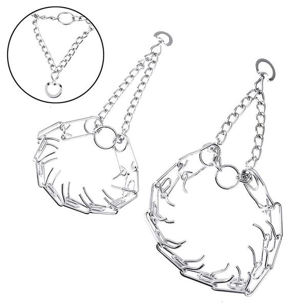 

1pcs s /l dog training collar pet supply metal steel prong-pinch choke tool collars & leashes