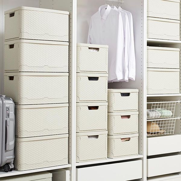 

foldable storage box moisture-proof dust-proof and waterproof plastic book household wardrobe clothes clothing &