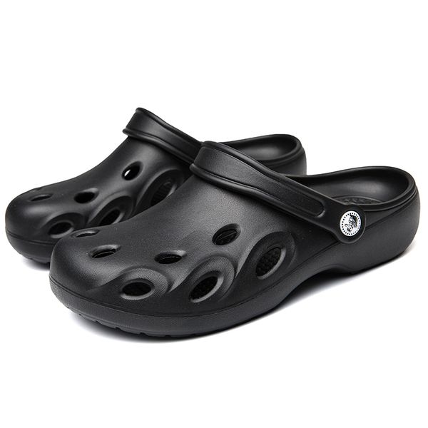 

2022 high elastic hole shoes slippers indoor and outdoor fashion sandal man womens couple large size fb98702166, Black