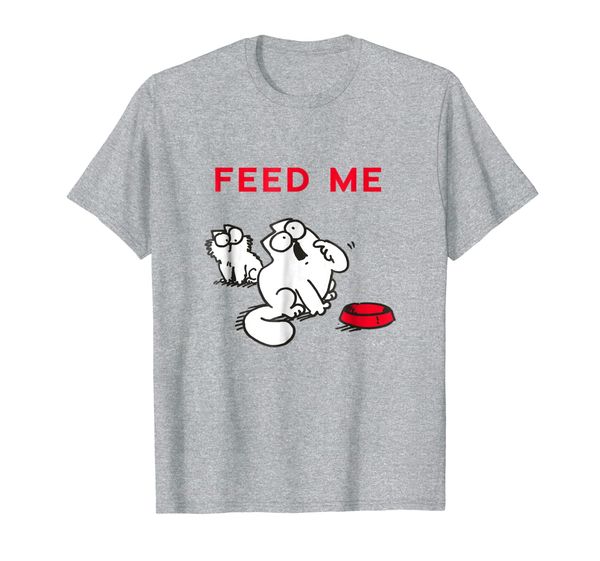 

simon's cat: feed me t-shirt, White;black