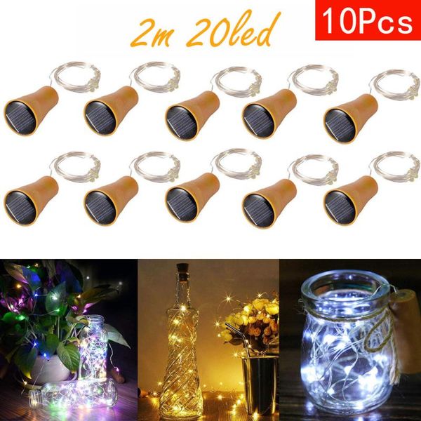 

strings 10pack solar wine bottle lights 20 led cork string light copper wire fairy for holiday christmas party wedding decor