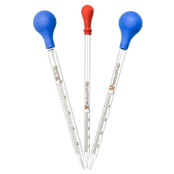 

lab supplies 3 pieces 10ml 5ml 2ml glass graduated pipettes transfer dropper for liquid essential oil fluid and pipettors