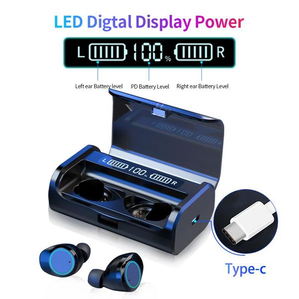 

headphones & earphones g06 g08 bluetooth earphone tws headset touch control business wireless earbuds led power display with mic handsfree