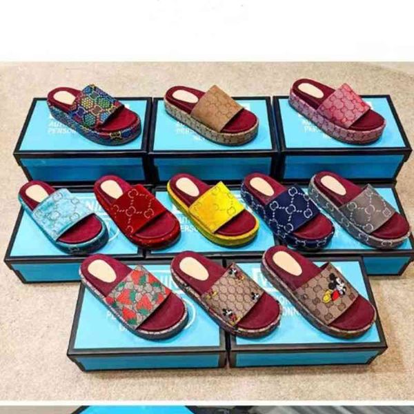 

75% off factory outlet sale sandals women 2021 net celebrity summer embroidery printed platform shoes double increased leisure word thick-so, Black