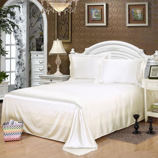 

sheets & sets solid color satin sheet with case bright smooth earthing bed soft comfortable flat 170x230cm