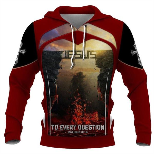 

men's hoodies & sweatshirts cloocl jesus hoodie 3d graphics knights templar christianity pullovers casual pocket fashion harajuku men, Black
