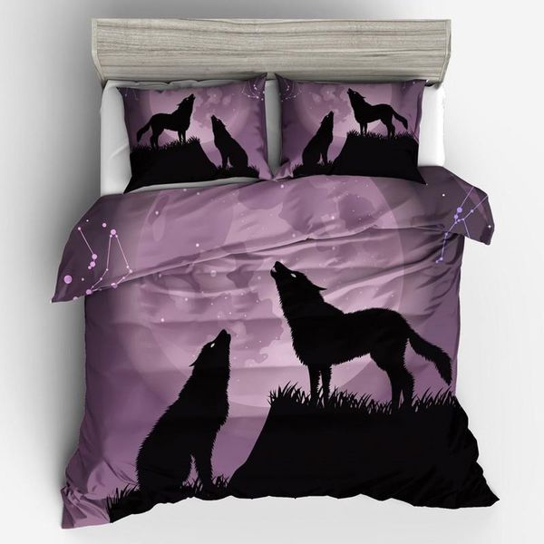 

bedding sets 3d digital printing wolf series quilt cover pillowcase single double bed set home textiles