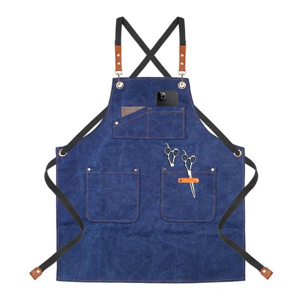 

aprons for cafes grill restaurant bar shop home sleeveless canvas kitchen woman men chef work apron