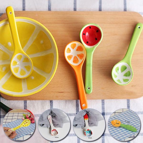 

1pcs ceramics cartoons spoon cute children's dessert ice cream tableware kitchen supplies spoons