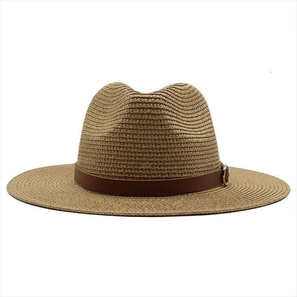 

women sun hat summer straw beach fashion casual panama breathable adjust rope ladies hats for, Blue;gray