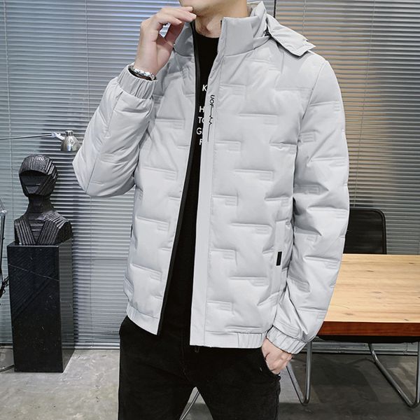 

down short warm suit slim coat stand collar dad winter men's down et, Black